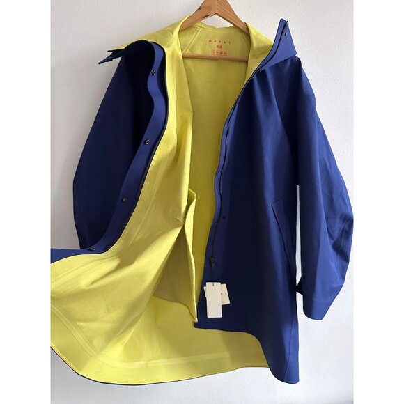 Uniqlo x MARNI Blocktech Oversized Half Coat Blue Medium Raincoat NWT - Picture 2 of 5